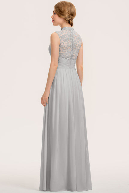 Robe Trapèze Gris Aérien Élégant - gallery 4