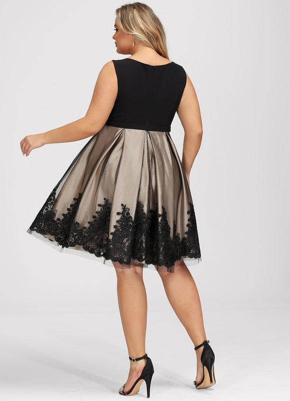 Robe Trapèze Noir Or Mov};U``` - gallery 8