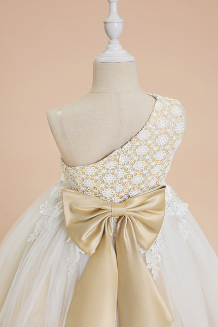 Robe Trapèze Nœud Écru Tulle - gallery 2