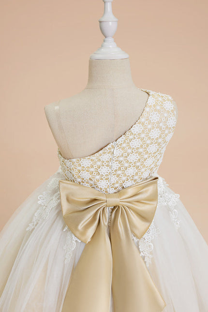 Robe Trapèze Nœud Écru Tulle - gallery 2