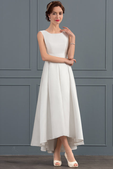Robe Trapèze Blanche Satin Mariée - gallery 3