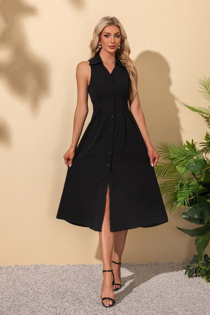 Robe Trapèze Élégante Noire - gallery 1