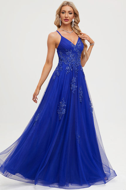 Robe Trapèze Bleu Lumineux Tulle