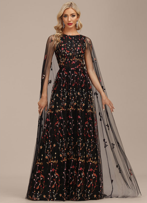 Robe Trapèze Nocturne Florale - gallery 2