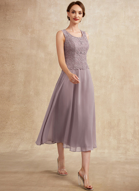 Robe Trapèze Lilas Élégant - gallery 6