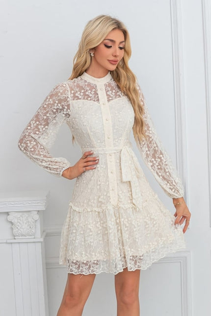 Robe Trapeze Col Montant