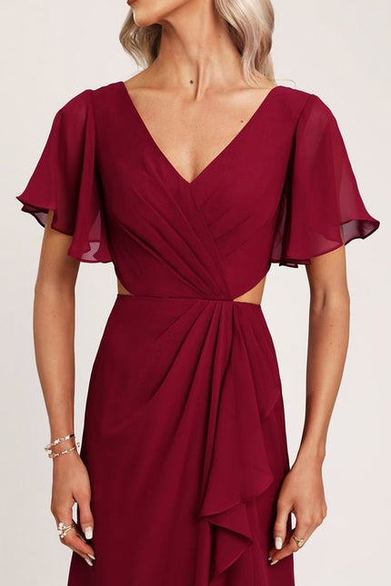 Robe Trapèze Mousseline Fendue - gallery 1