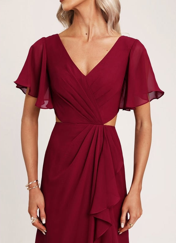 Robe Trapèze Mousseline Fendue - gallery 1