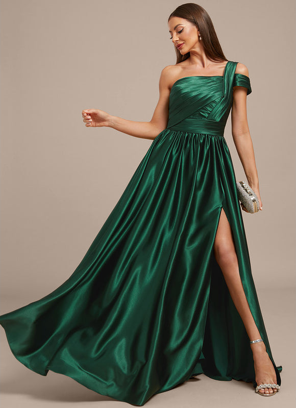 Robe Trapèze Éclat Satiné Vert - gallery 4