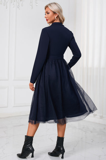 Robe Trapèze Élégante Structurelle - gallery 6