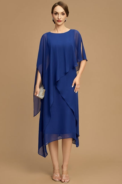 Robe Trapèze Vague Saphir