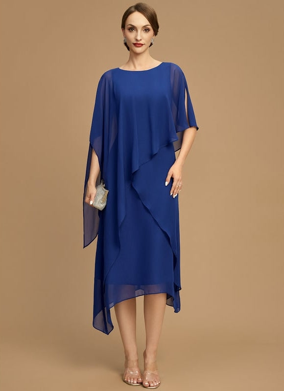 Robe Trapèze Vague Saphir