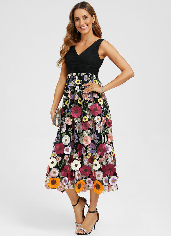 Robe Trapèze Éclat Multicolore - gallery 4