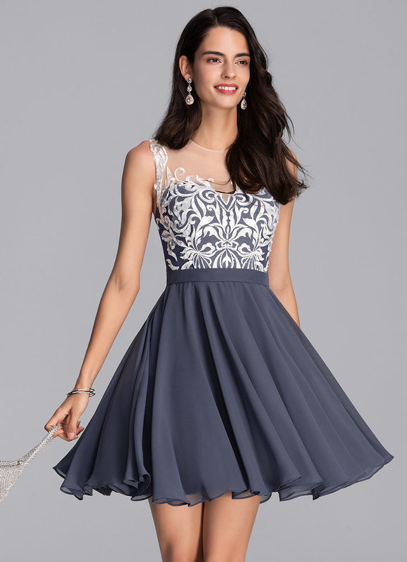 Robe Trapèze Courte Festive