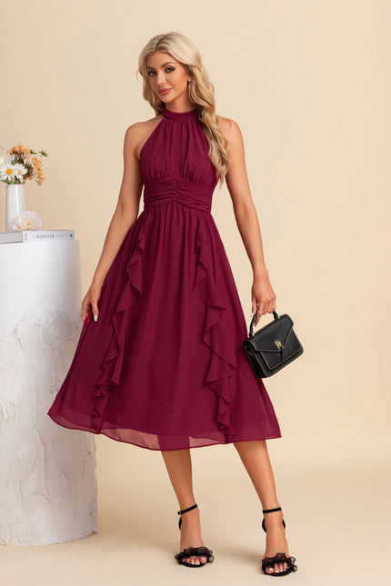 Robe Trapèze Cerise Volants - gallery 5