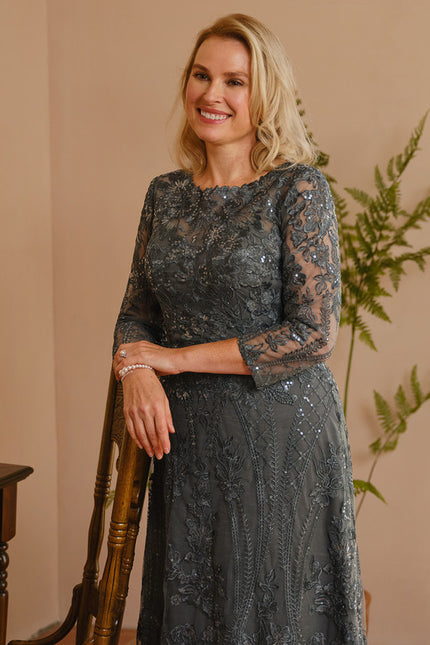 Robe Trapèze Élégance Charbon - gallery 3