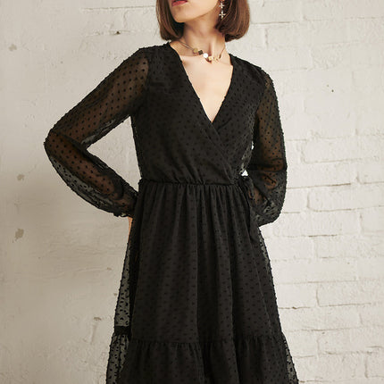 Robe Trapèze Noir Douceur