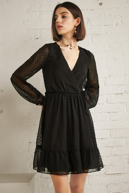 Robe Trapèze Noir Douceur
