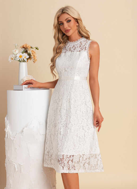Robe Trapèze Dentelle Midi - gallery 6