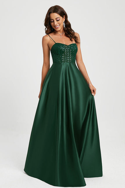 Robe Trapèze Élégance Satinée Émeraude - gallery 1