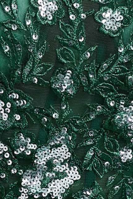 Robe Trapèze Éclat Vert Tulle - gallery 4