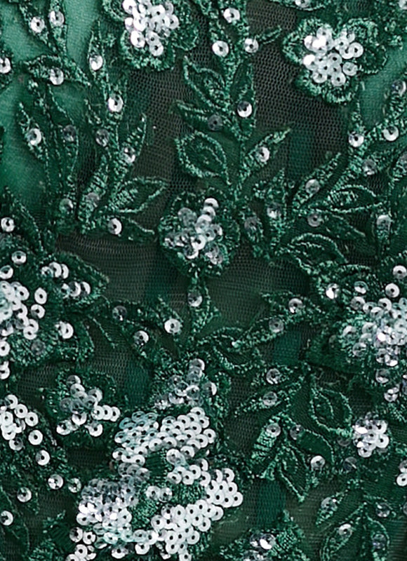 Robe Trapèze Éclat Vert Tulle - gallery 4