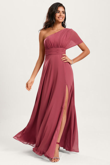 Robe Trapèze Asymétrique Beige - gallery 3