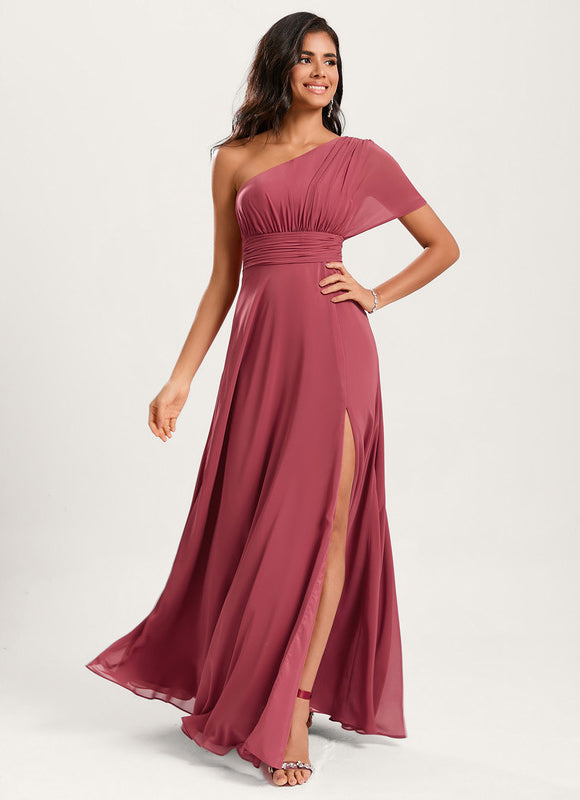Robe Trapèze Asymétrique Beige - gallery 3