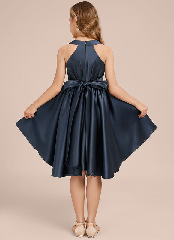 Robe Trapèze Satin Marine Chic - gallery 4