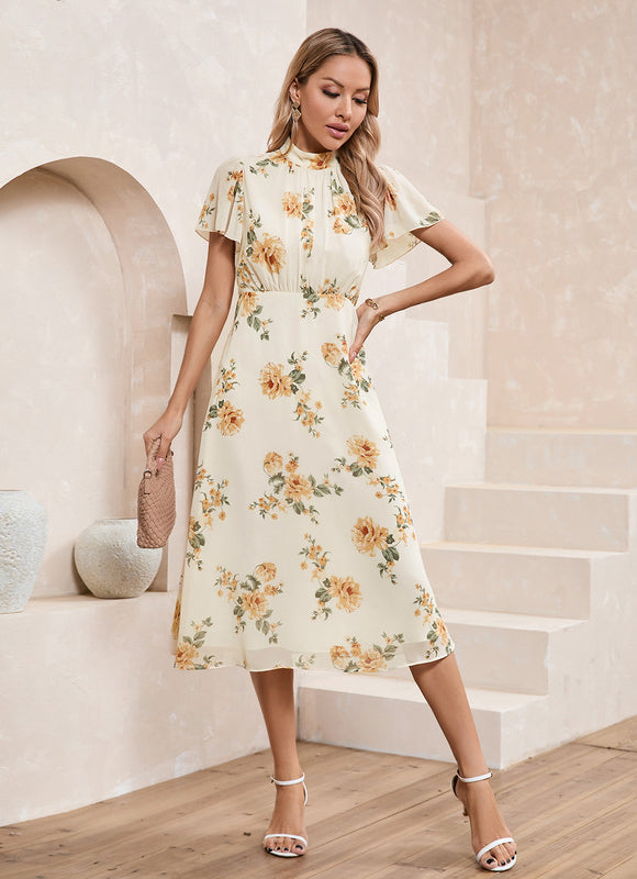 Robe Trapèze Fleur De Crème