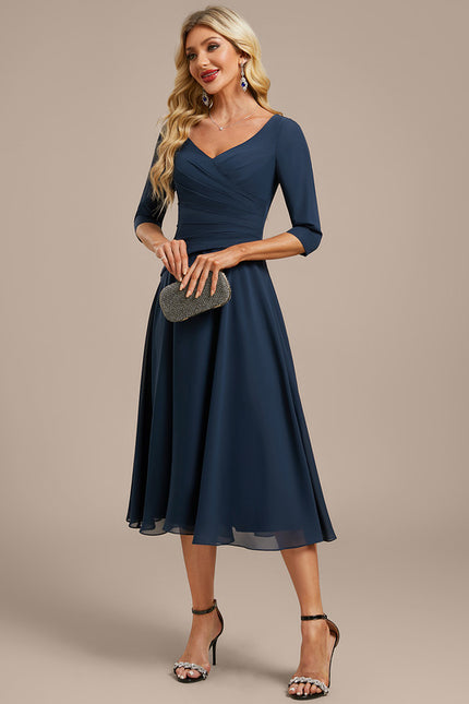 Robe Trapèze Chiffon Élégante - gallery 1
