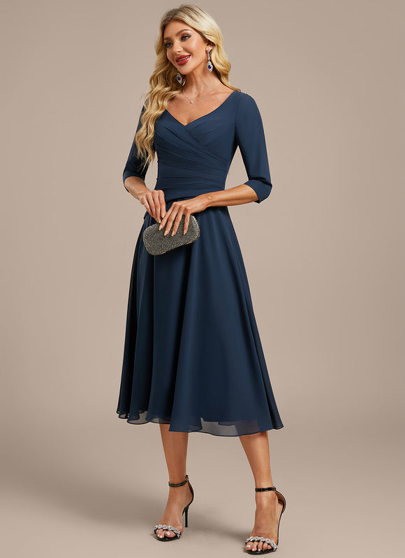 Robe Trapèze Chiffon Élégante - gallery 1
