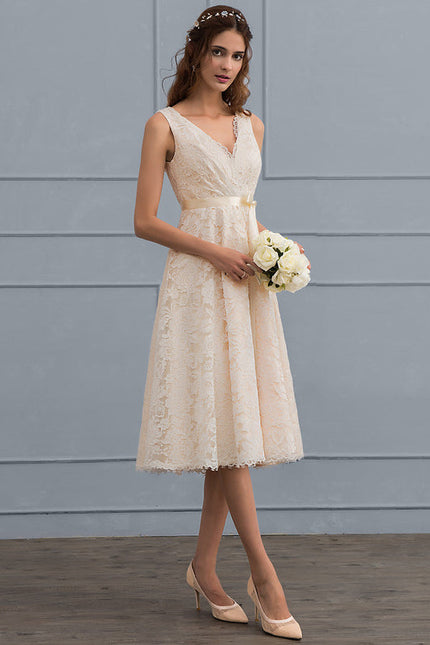 Robe Trapèze Lueur De Dentelle - gallery 1