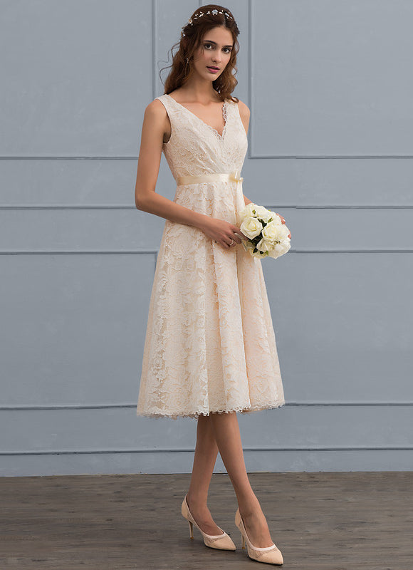 Robe Trapèze Lueur De Dentelle - gallery 1