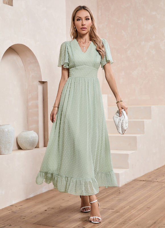 Robe Trapèze Verte Aérée - gallery 1