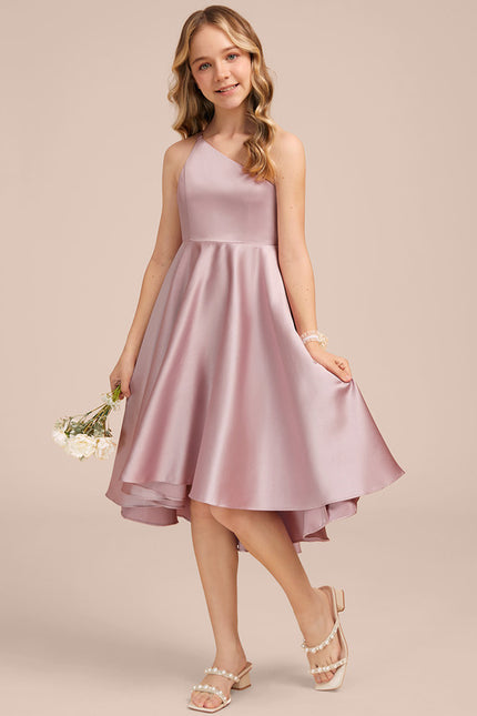 Robe Trapèze Satinée Lilas - gallery 1