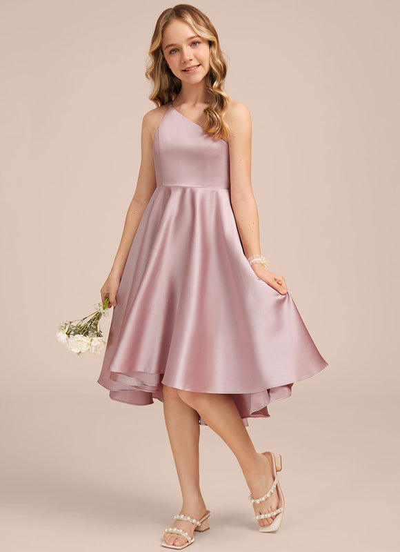 Robe Trapèze Satinée Lilas - gallery 1