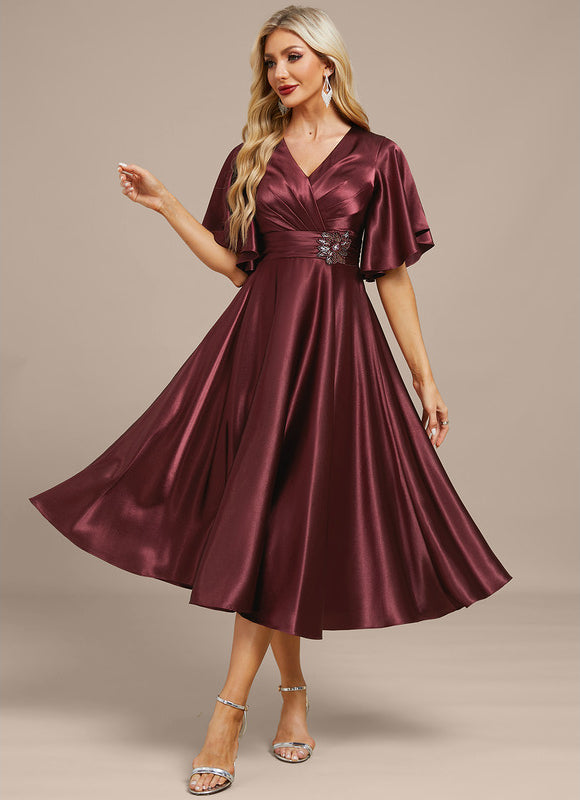 Robe Trapèze Chic Pour Mariage Grande Taille - gallery 4