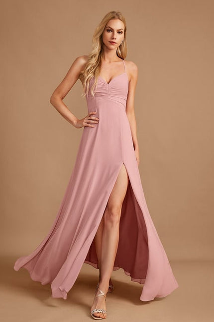 Robe Trapèze Longue Beige Élégante