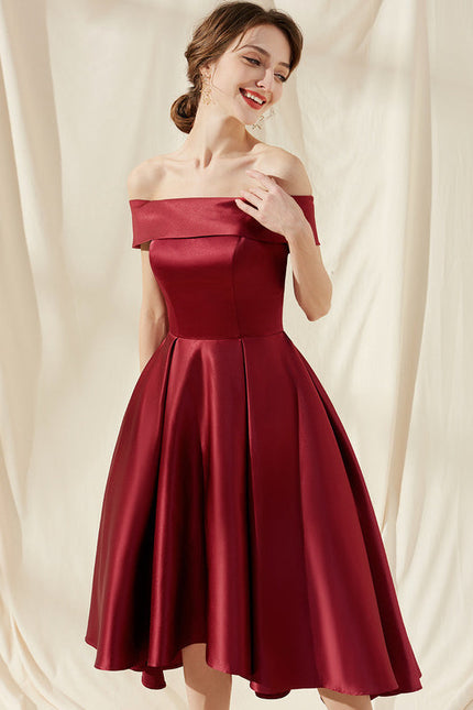 Robe Trapèze Rouge Satin Couture - gallery 1