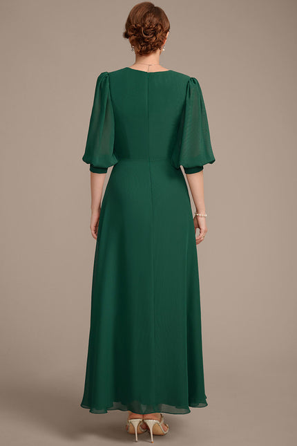 Robe Trapèze Vert Émeraude Élégant - gallery 6