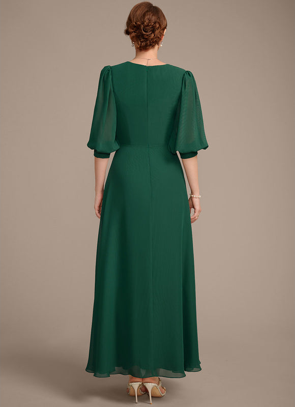 Robe Trapèze Vert Émeraude Élégant - gallery 6