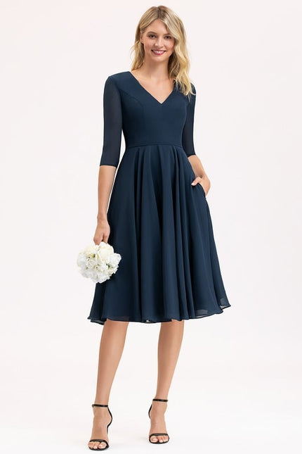 Robe Trapèze Drapé Élégant Chic - gallery 2