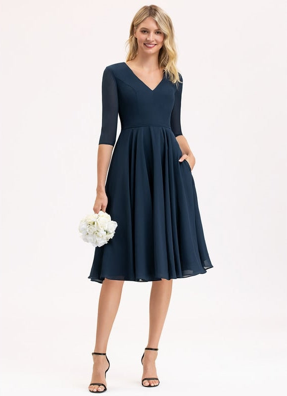 Robe Trapèze Drapé Élégant Chic - gallery 2