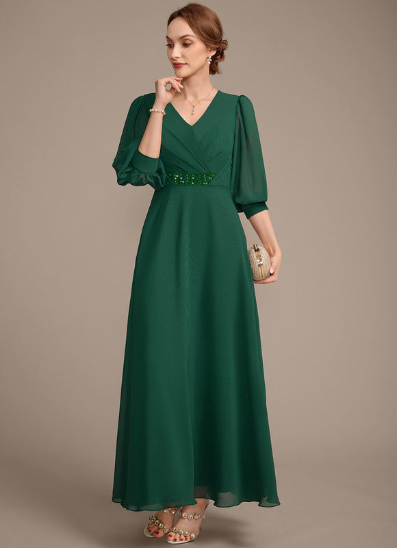Robe Trapèze Vert Émeraude Élégant - gallery 3