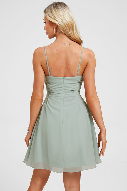 Robe Trapèze Aérienne Sage - gallery 1