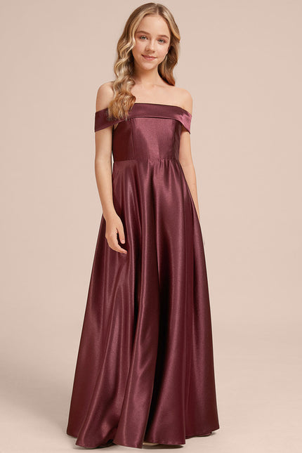 Robe Trapèze Satin Prune Chic - gallery 3