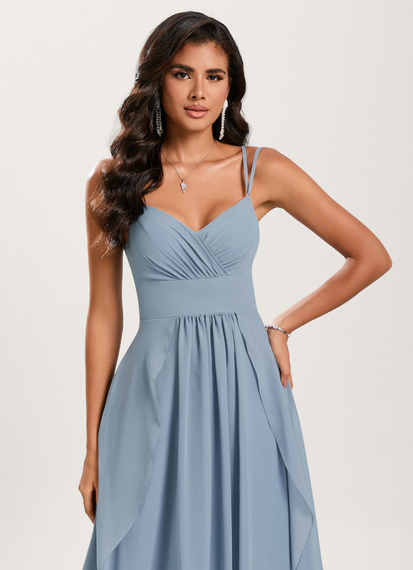 Robe Trapèze Mousseline Fendue - gallery 5