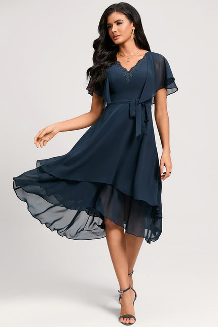 Robe Trapèze Aérienne Sombre - gallery 5
