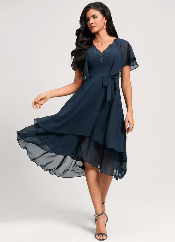 Robe Trapèze Aérienne Sombre - gallery 5